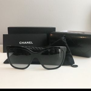 Chanel Square Black Quilted Sunglasses